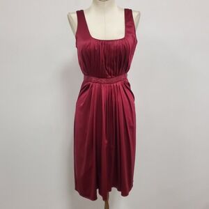 Galliano Womens Satin Made In Italy Empire Waist Dress Size 38 IT 8 US Wedding